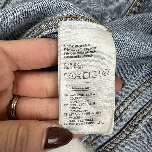 H&M x Coachella Official Collection Denim Blue Jean Jacket Distressed L/S Sz 8 - Picture 6 of 8